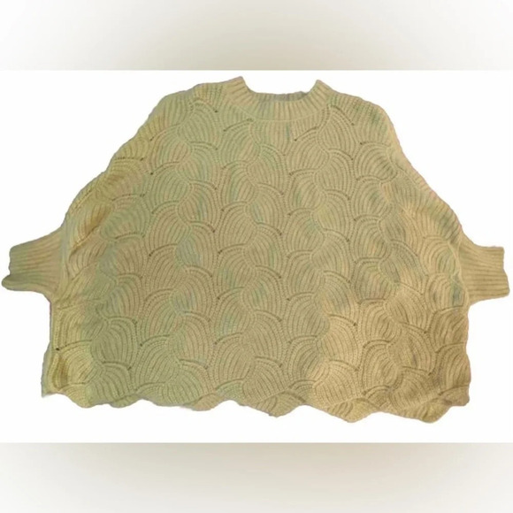 KORI Lime Green Oversized Knit Sweater Small Scalloped Hem NWT - Picture 3 of 12